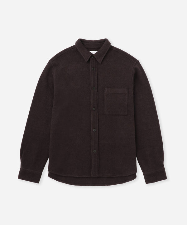 saturdays new york city Ryan Heavy Boucle Shirt Brown