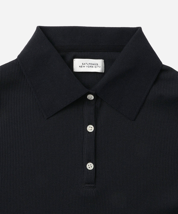Saturdays New York City Devin Rib Poloshirt Black