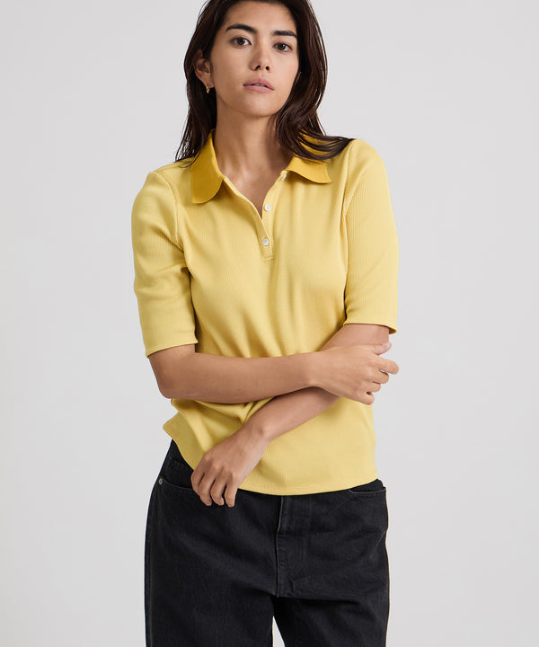 Saturdays New York City Devin Rib Poloshirt Yellow