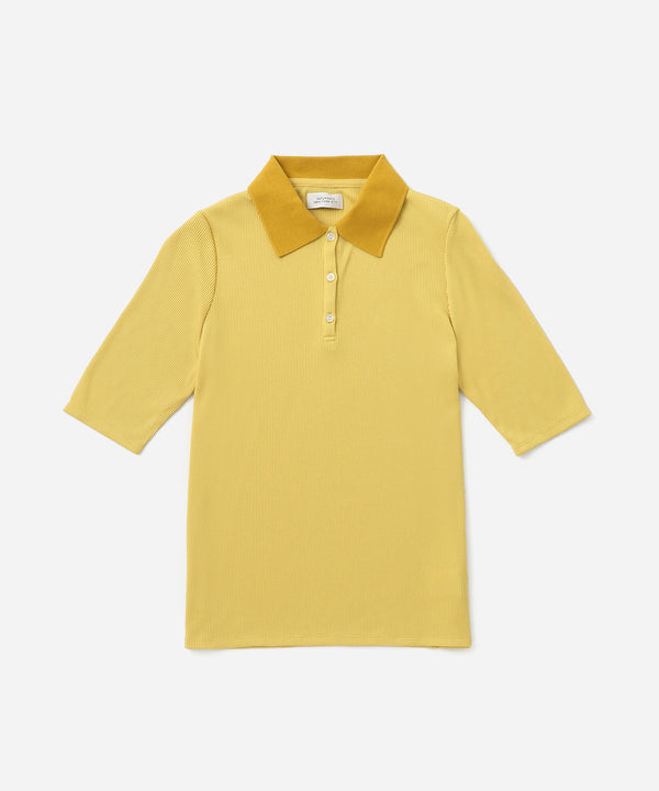 saturdays new york city Devin Rib Poloshirt Yellow