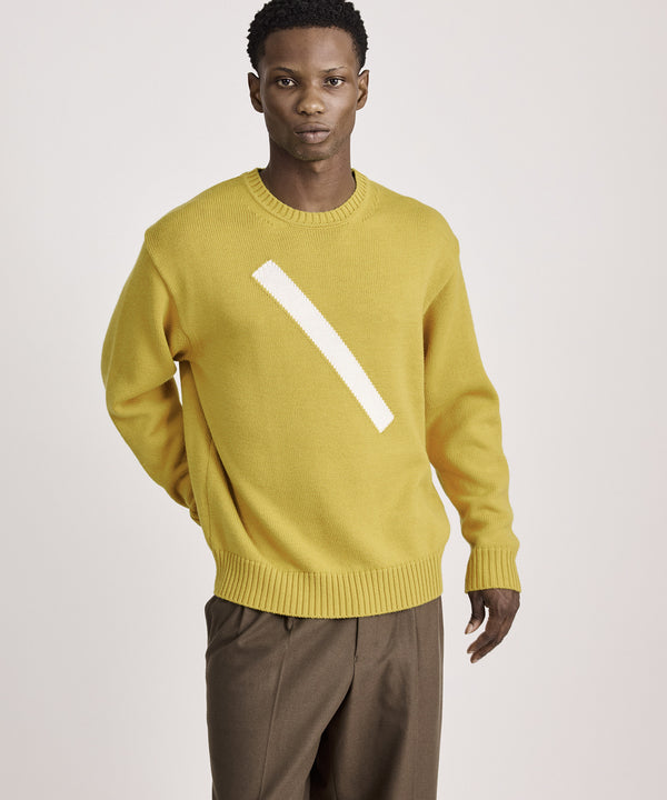 Saturdays New York City Greg Slash Sweater Yellow