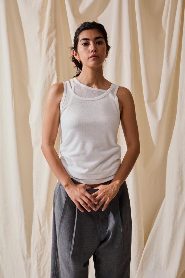 Saturdays New York City Lara Double Tank Top White