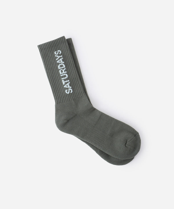 saturdays new york city Logo Sock Olive Green