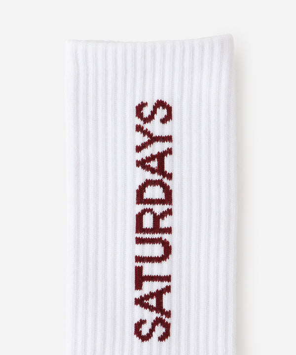 Saturdays New York City Logo Sock White Burgundy