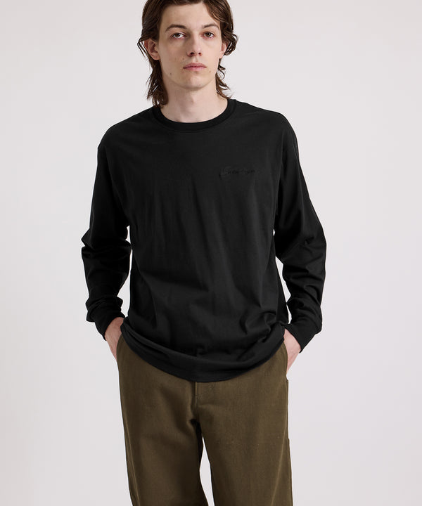 Saturdays New York City Script Embroidered Long Sleeve Tee Black
