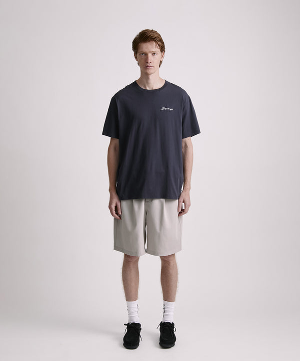 Saturdays New York City Script Embroidered Short Sleeve Tee Navy