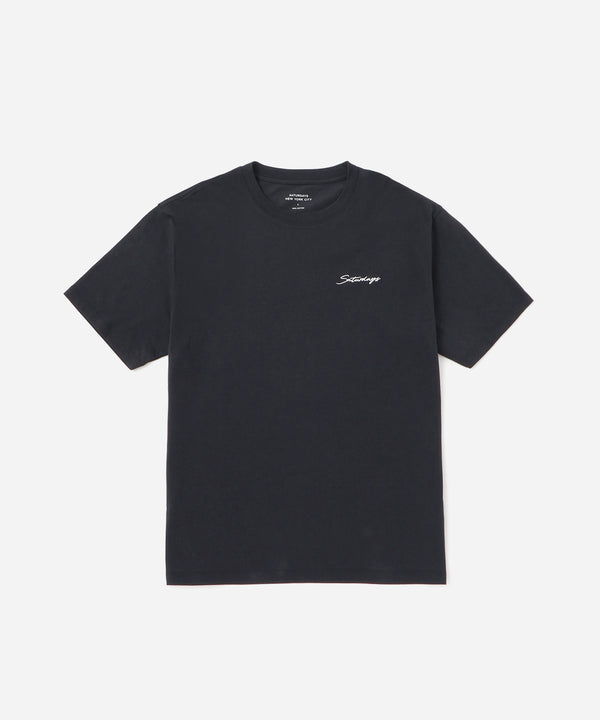 saturdays new york city Script Embroidered Short Sleeve Tee Navy