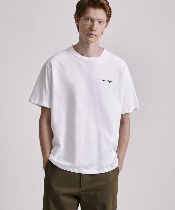 Saturdays New York City Script Embroidered Short Sleeve Tee White