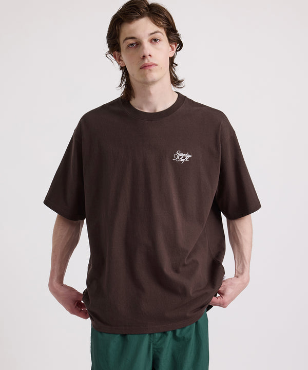 Saturdays New York City Signature Surf Relaxed Short Sleeve Tee Dark Brown