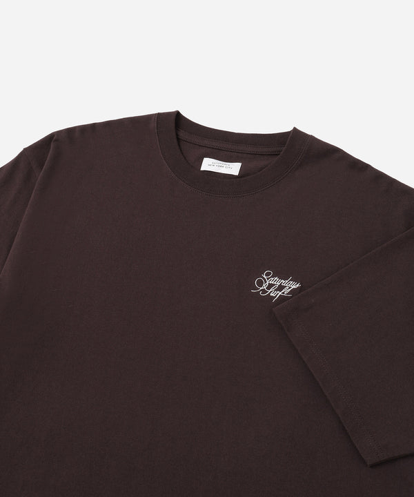 Saturdays New York City Signature Surf Relaxed Short Sleeve Tee Dark Brown