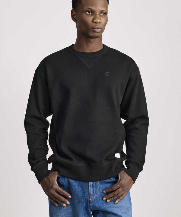 Saturdays New York City SNYC Waffle Relaxed Top Black