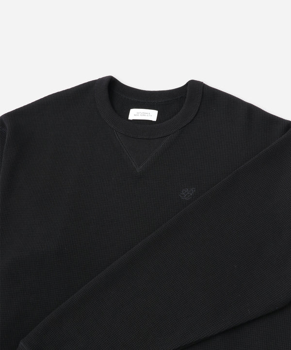 Saturdays New York City SNYC Waffle Relaxed Top Black