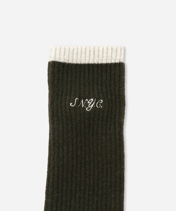 Saturdays New York City SNYC Wool Socks Olive Green