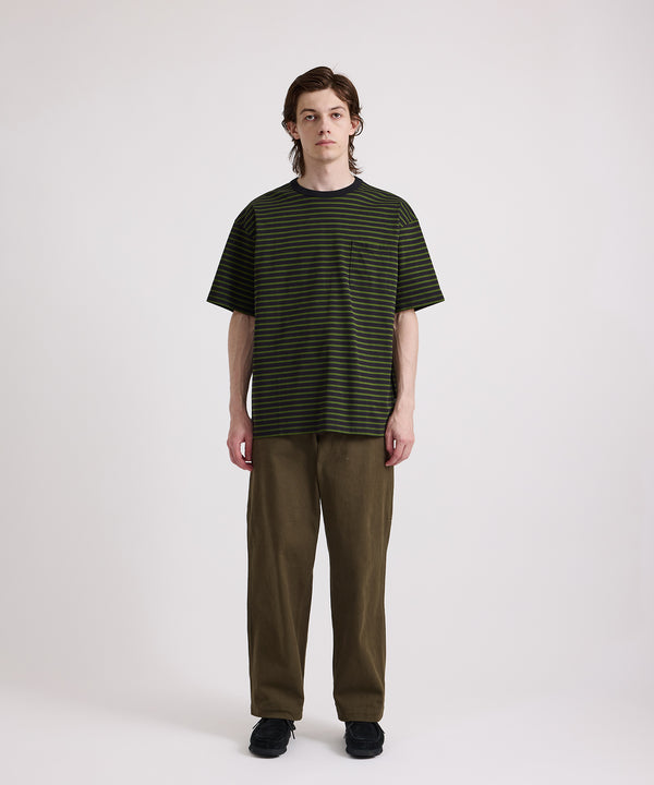 Saturdays New York City Striped Ringer Relaxed Short Sleeve Tee Black