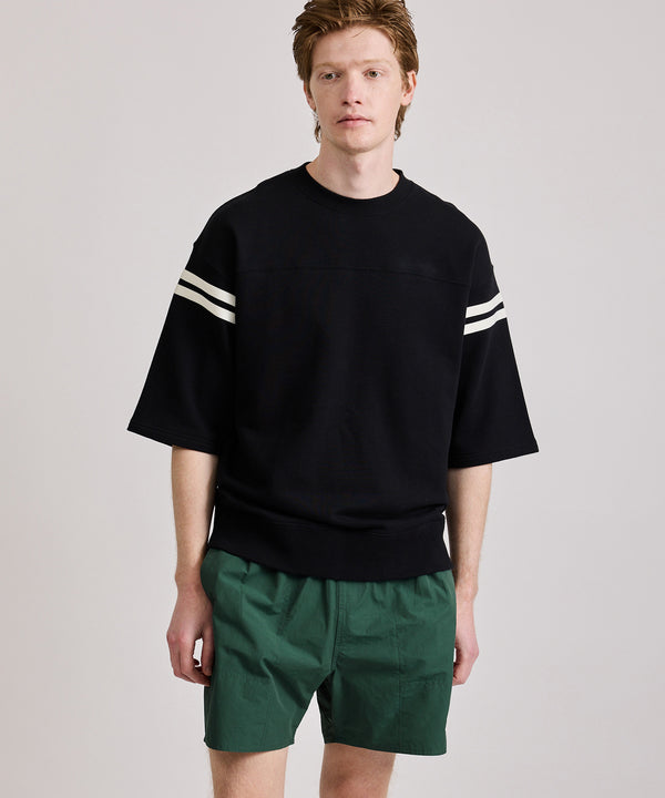 Saturdays New York City Striped Varsity Half Sleeve Sweat Black