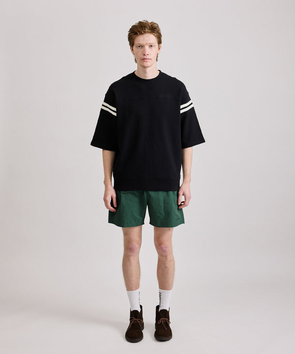 Saturdays New York City Striped Varsity Half Sleeve Sweat Black