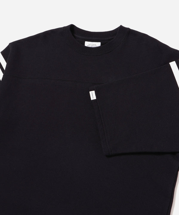 Saturdays New York City Striped Varsity Half Sleeve Sweat Black