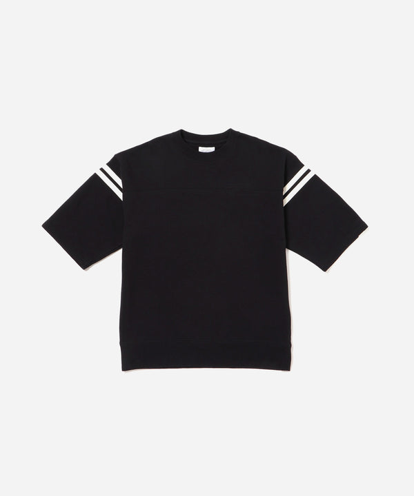 saturdays new york city Striped Varsity Half Sleeve Sweat Black