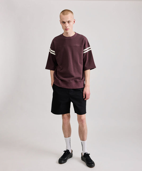 Saturdays New York City Striped Varsity Half Sleeve Sweat Burgundy