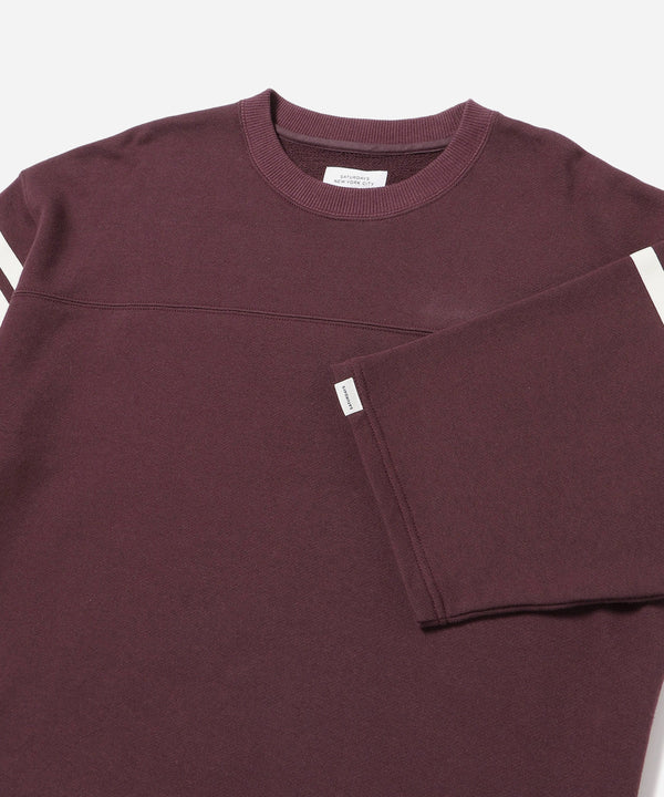 Saturdays New York City Striped Varsity Half Sleeve Sweat Burgundy