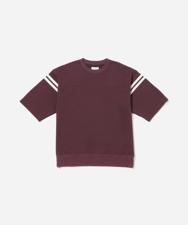 saturdays new york city Striped Varsity Half Sleeve Sweat Burgundy