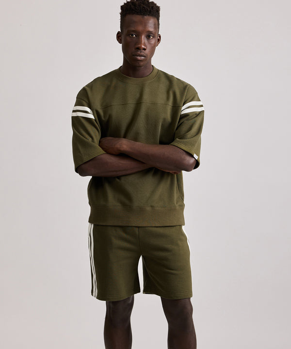 Saturdays New York City Striped Varsity Half Sleeve Sweat Dark Green