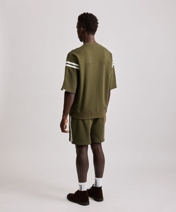 Saturdays New York City Striped Varsity Half Sleeve Sweat Dark Green