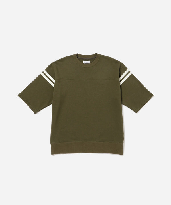 saturdays new york city Striped Varsity Half Sleeve Sweat Dark Green