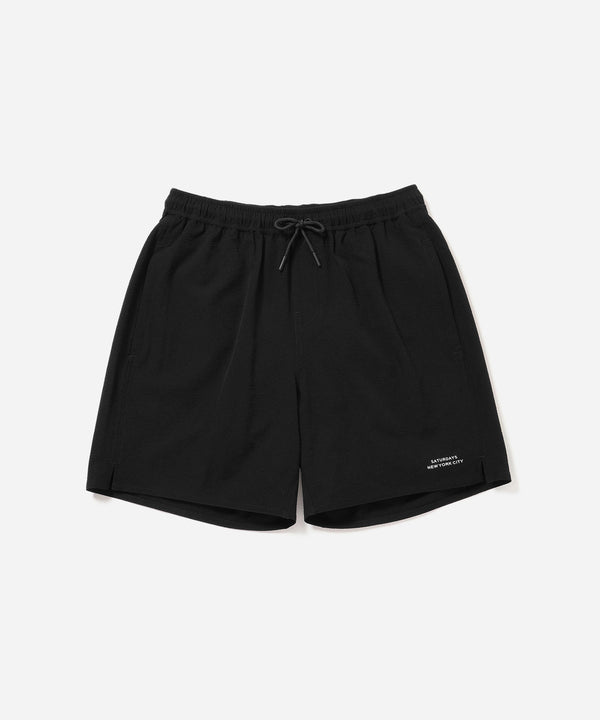 saturdays new york city Timothy Seersucker Stripe Swim Short Black