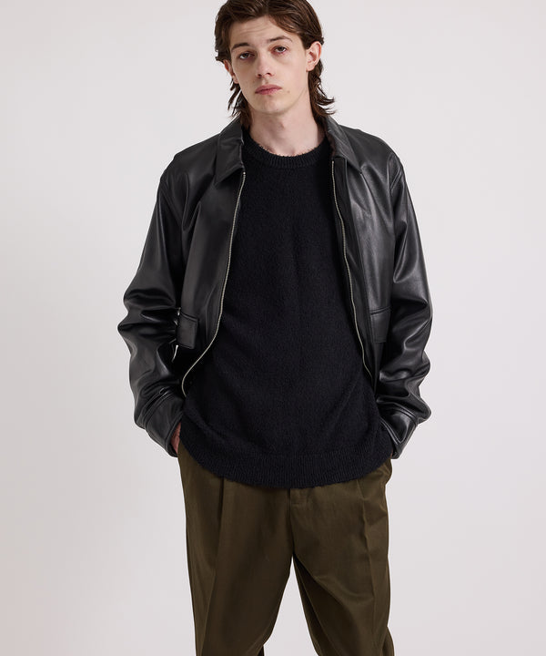 Saturdays New York City Tunstall Vintage Leather Jacket Black