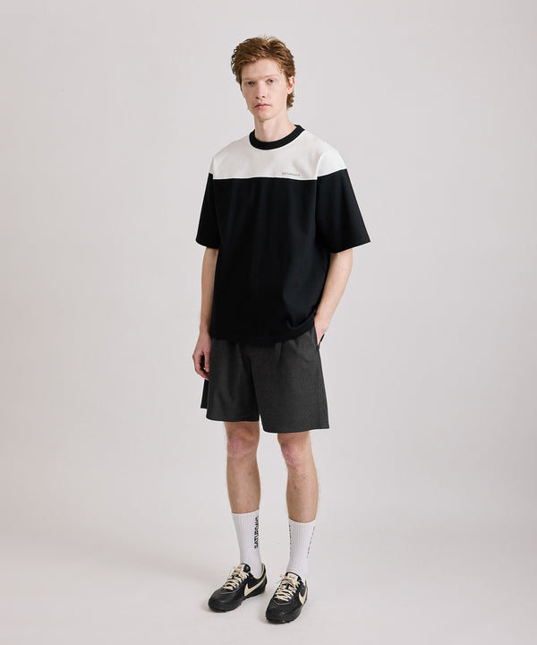 Saturdays New York City Varsity Panelled Short Sleeve Tee Black