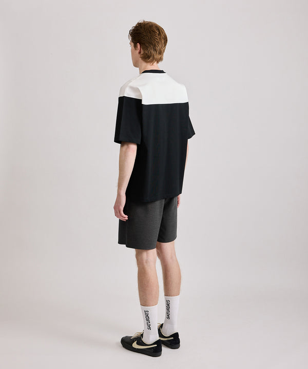 Saturdays New York City Varsity Panelled Short Sleeve Tee Black