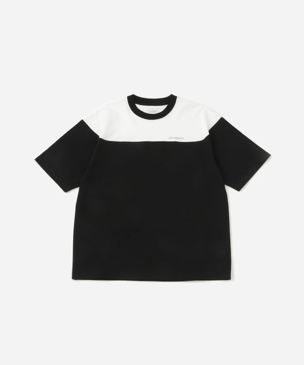 saturdays new york city Varsity Panelled Short Sleeve Tee Black