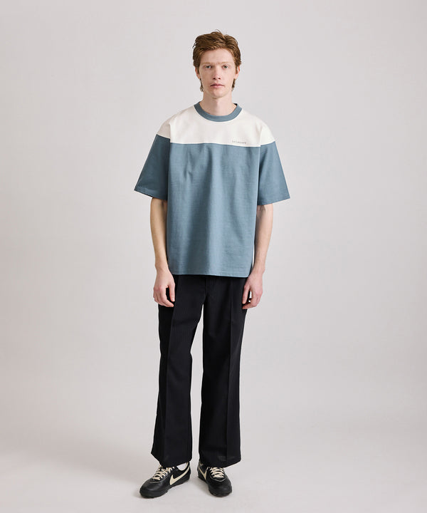 Saturdays New York City Varsity Panelled Short Sleeve Tee Blue