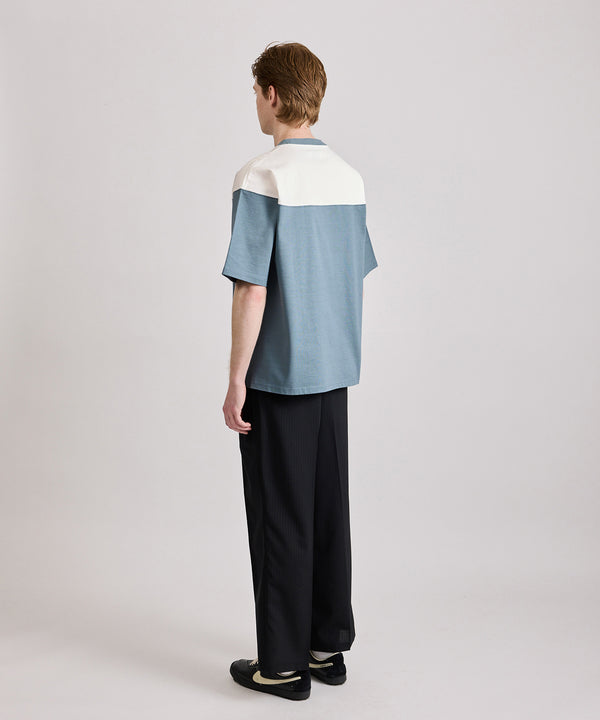 Saturdays New York City Varsity Panelled Short Sleeve Tee Blue