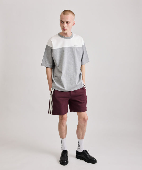 Saturdays New York City Varsity Panelled Short Sleeve Tee Heather Gray