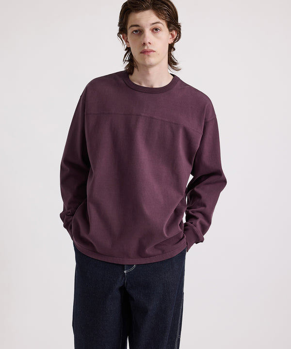 Saturdays New York City Varsity Relaxed Long Sleeve Tee Wine