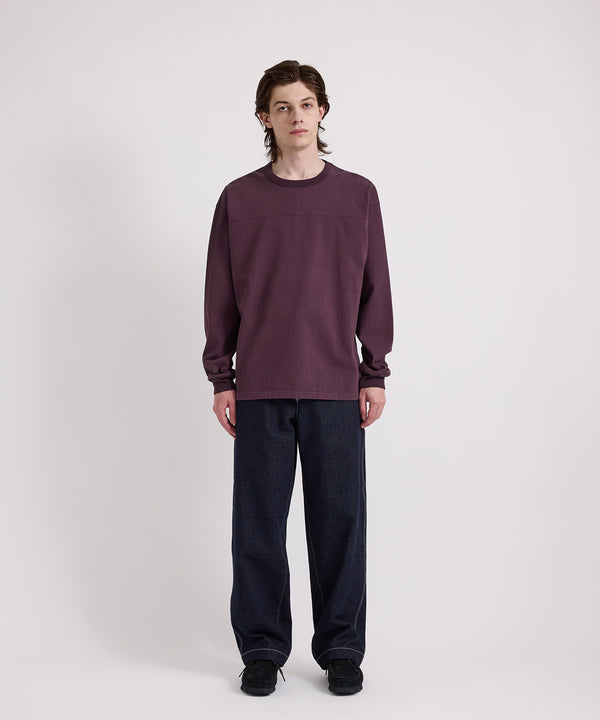 Saturdays New York City Varsity Relaxed Long Sleeve Tee Wine