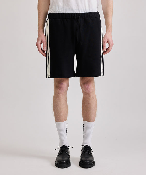 Saturdays New York City Varsity Striped Sweat Shorts Black