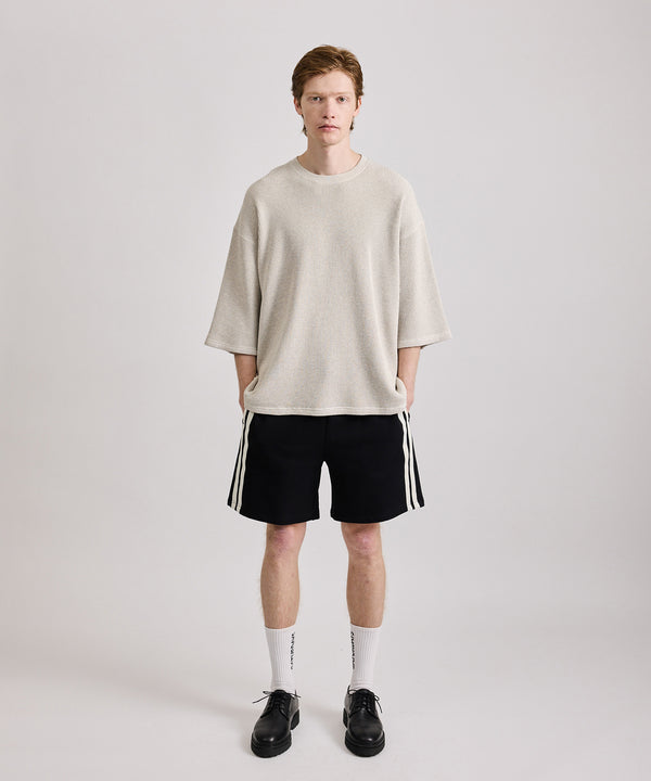 Saturdays New York City Varsity Striped Sweat Shorts Black