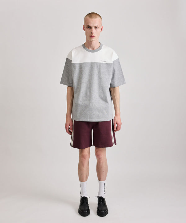 Saturdays New York City Varsity Striped Sweat Shorts Burgundy