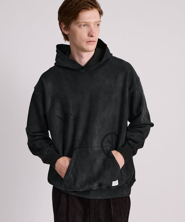 Saturdays New York City Warren Sunburned Peace Hoodie Charcoal