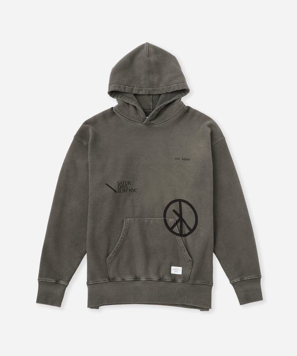 saturdays new york city Warren Sunburned Peace Hoodie Olive Green
