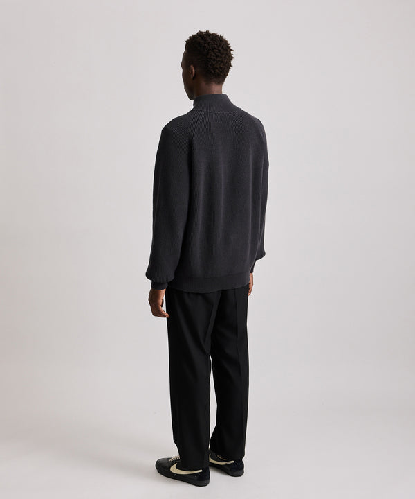 Saturdays New York City Yutenji Zip Thru Knit Dark Charcoal