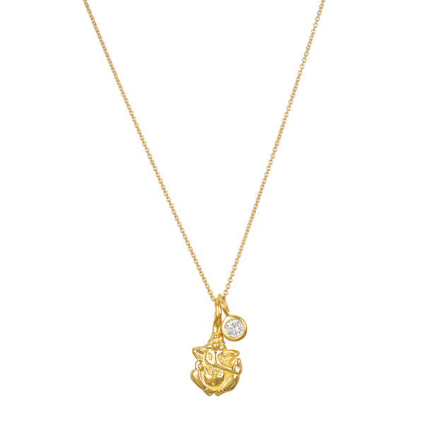 satya jewelry Abundant Fortune 14kt Gold Ganesha Necklace