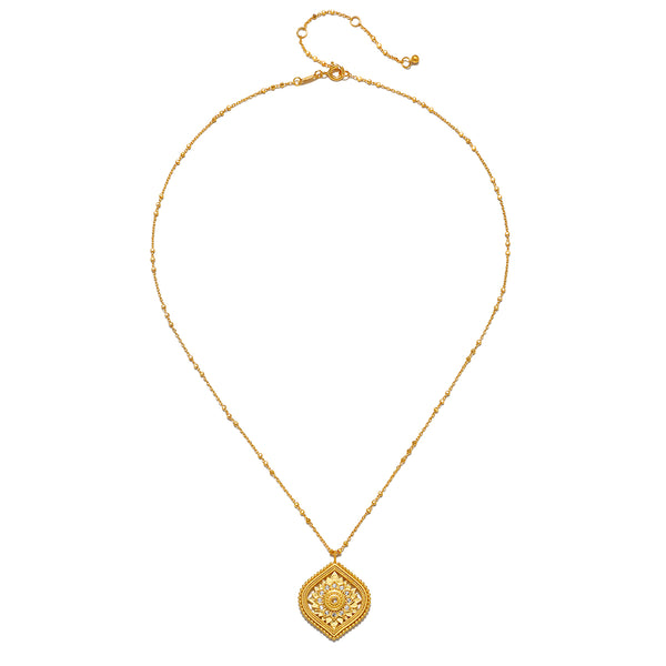 Satya Jewelry Awaken Awareness Lotus White Topaz Necklace