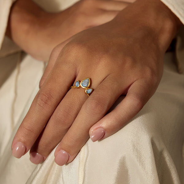 Satya Jewelry Awaken Intuition Labradorite Petal Ring