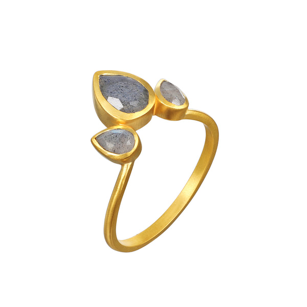 Satya Jewelry Awaken Intuition Labradorite Petal Ring