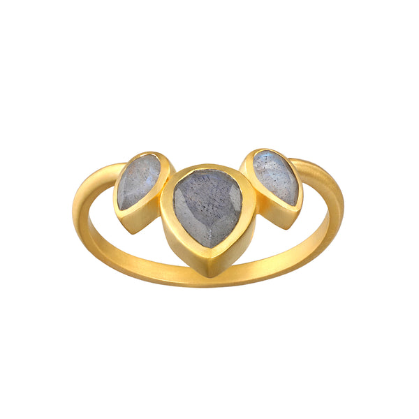satya jewelry Awaken Intuition Labradorite Petal Ring
