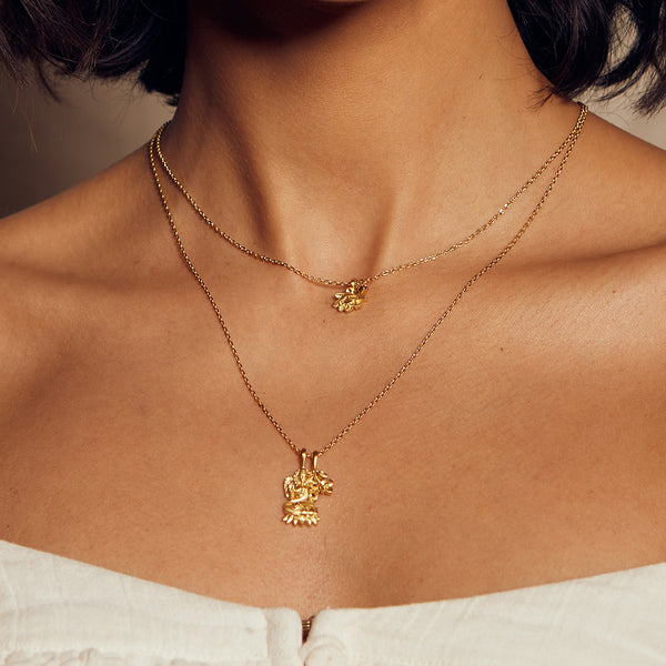 Satya Jewelry Bloom In Peace Lotus & Tourmaline Necklace